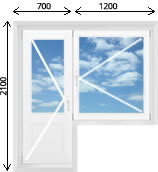 Ѕалконный блок распашна¤ дверь и окно