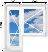 Балконный блок распашная стеклянная дверь и распашное окно