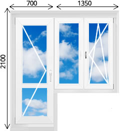 Балконный блок распашная стеклянная дверь и двустворчатое пвх окно с глухой и откидной распашной створкой