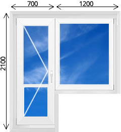 Балконный блок стеклянная распашная дверь с глухим одностворчатым окном