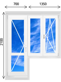Ѕалконный блок распашна¤ стекл¤нна¤ дверь и двустворчатое пвх окно с глухой и откидной распашной створкой
