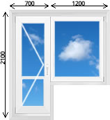 Ѕалконный блок стекл¤нна¤ распашна¤ дверь с глухим одностворчатым окном